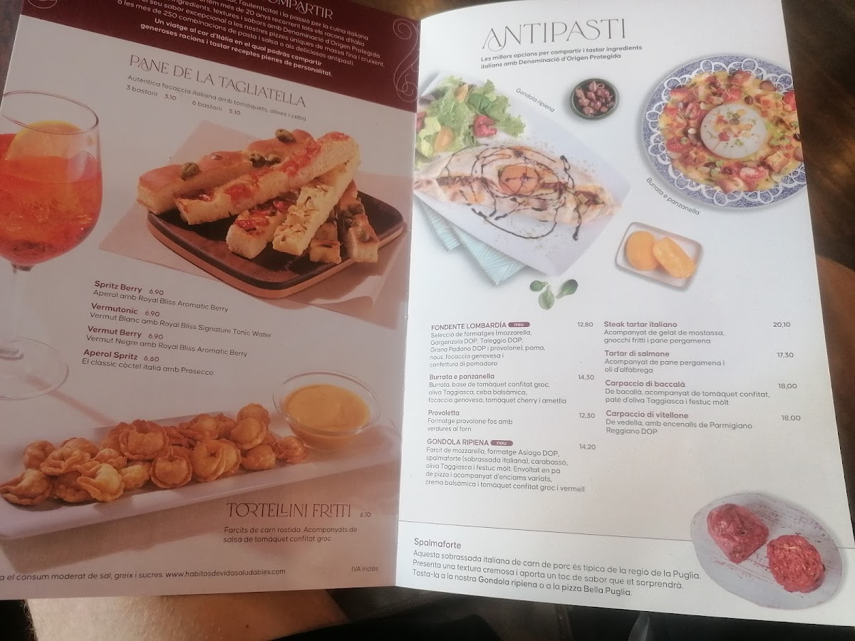 Menu - Restaurant La Tagliatella | Salou photo 2