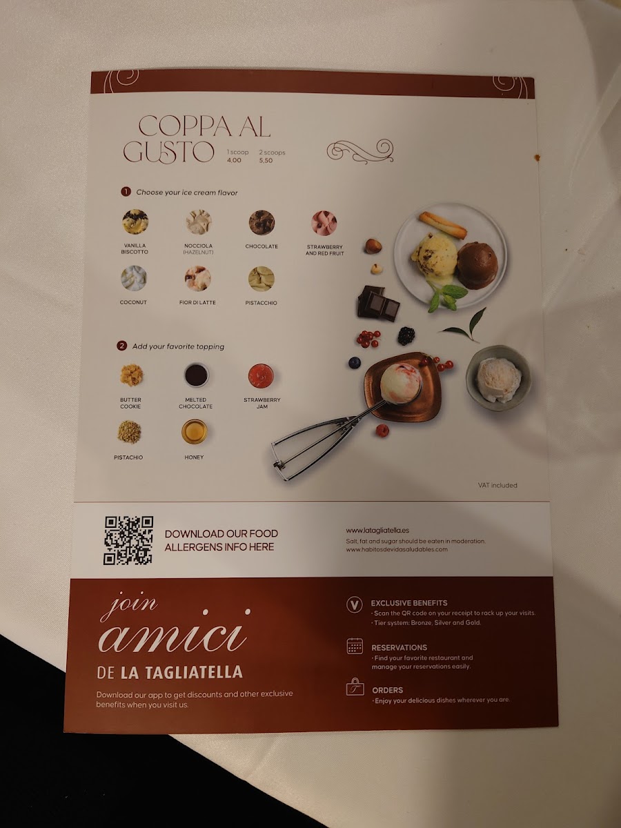 Menu - Restaurant La Tagliatella | Salou photo 3