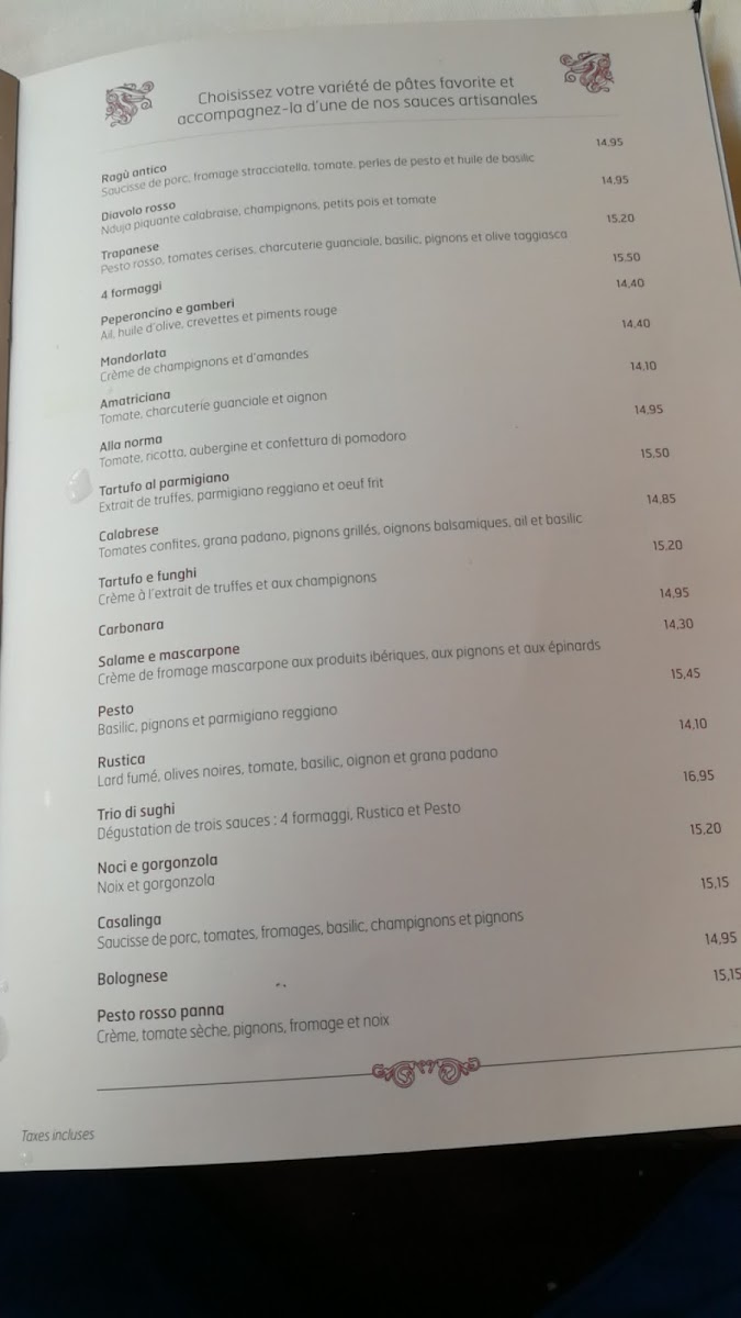 Menu - Restaurant La Tagliatella | Salou photo 5